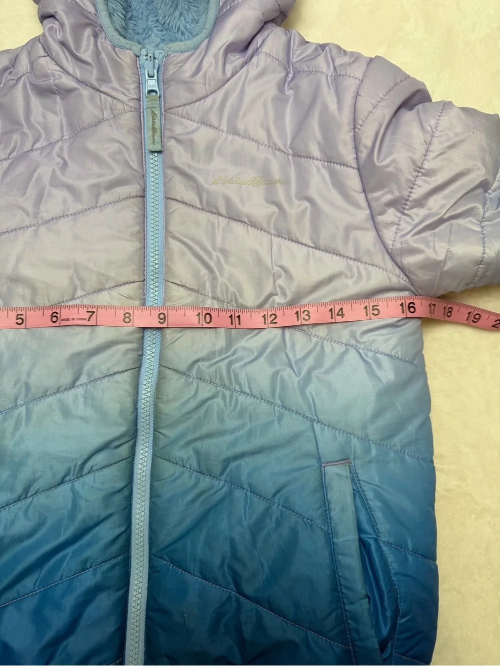 Eddie Bauer Girls' Deer Harbor Reversible (Puffer/Fleece) Hooded Jacket S (7/8)